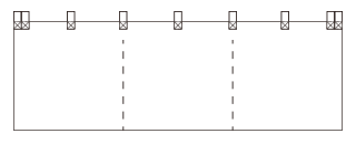 一間間口 3巾 上部チチ仕立てのれん