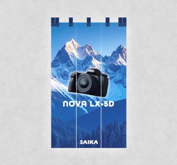 オリジナル展示会のれん/製品写真デザイン