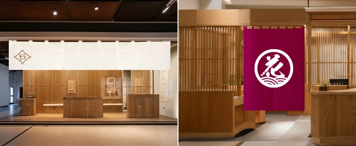 オリジナル展示会のれんのサイズ例